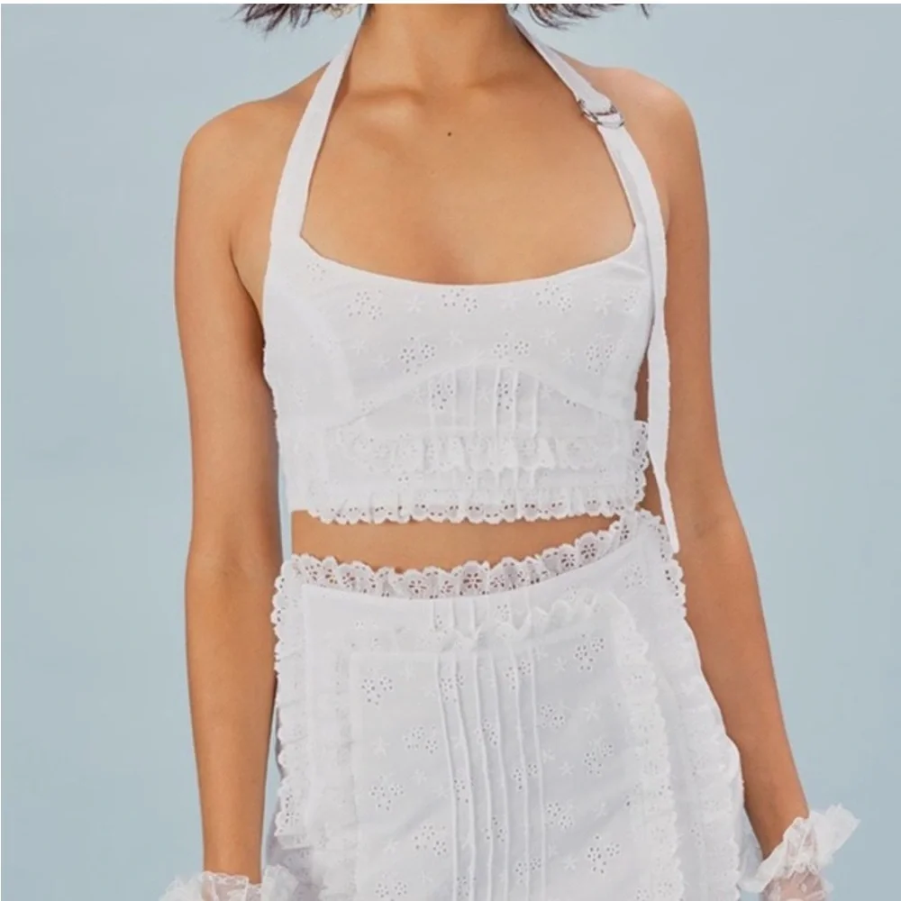 For Love and Lemons Rare Davenport Full Crop Top Skirt Set NWOT - Picture 4 of 6